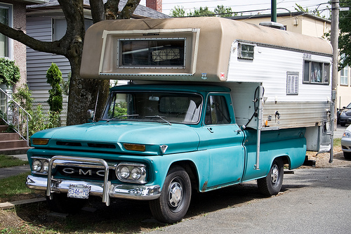 Vintage GMC Truck Cab Over Camper