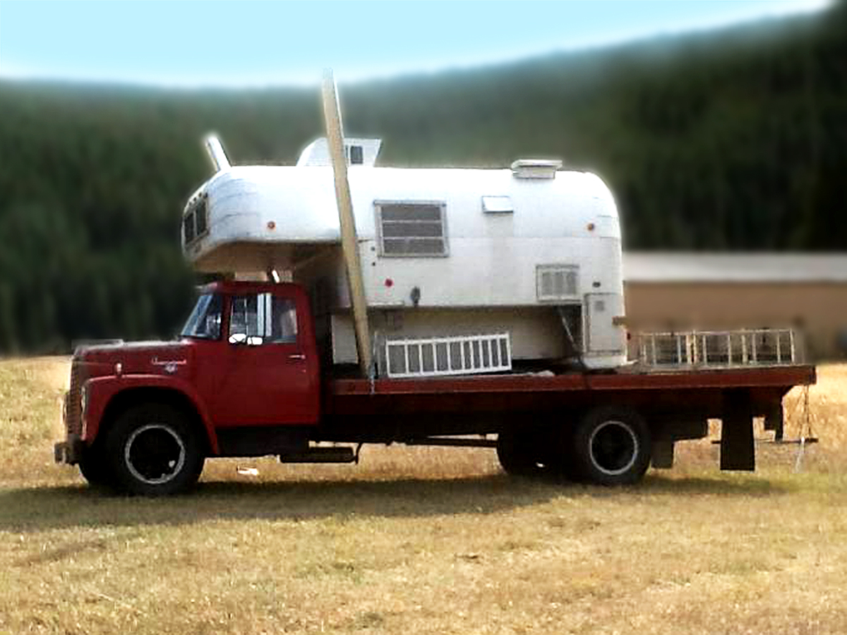 Adventure Machine: 1966 Avion Cabover Camper on a 1968 International Harvester Flatbed Truck